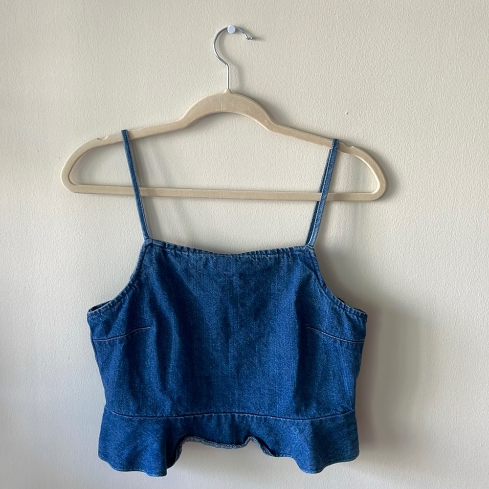 American Eagle denim cami crop top